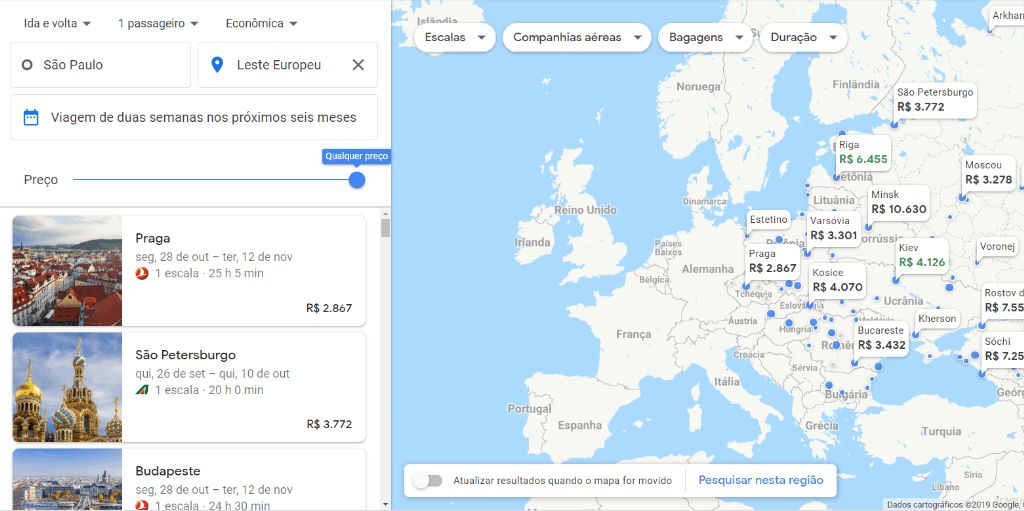 Google voos - como encontrar passagens baratas - explorar